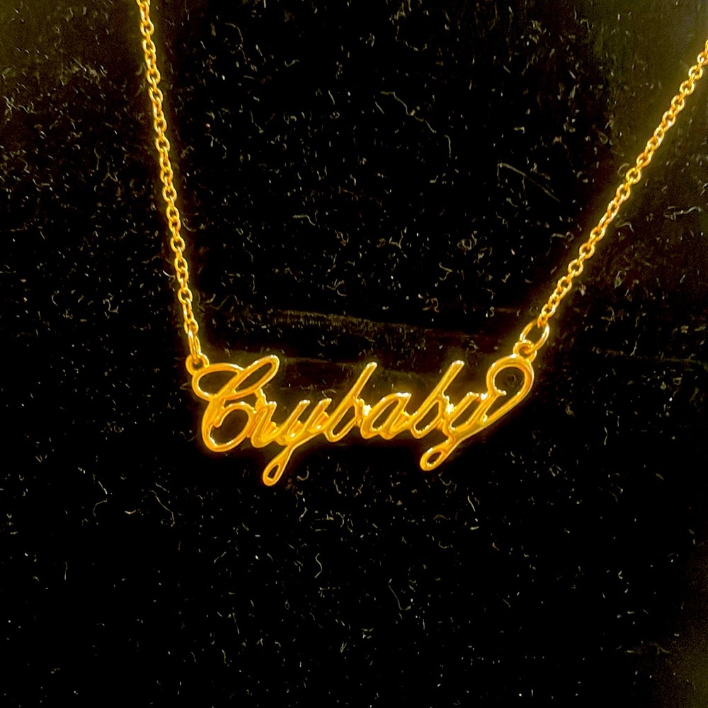 Gold crybaby necklace